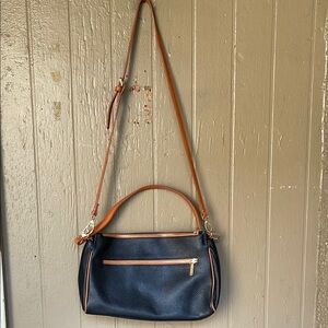 Valentina made in Italy  genuine Black and Tan Leather Bag
